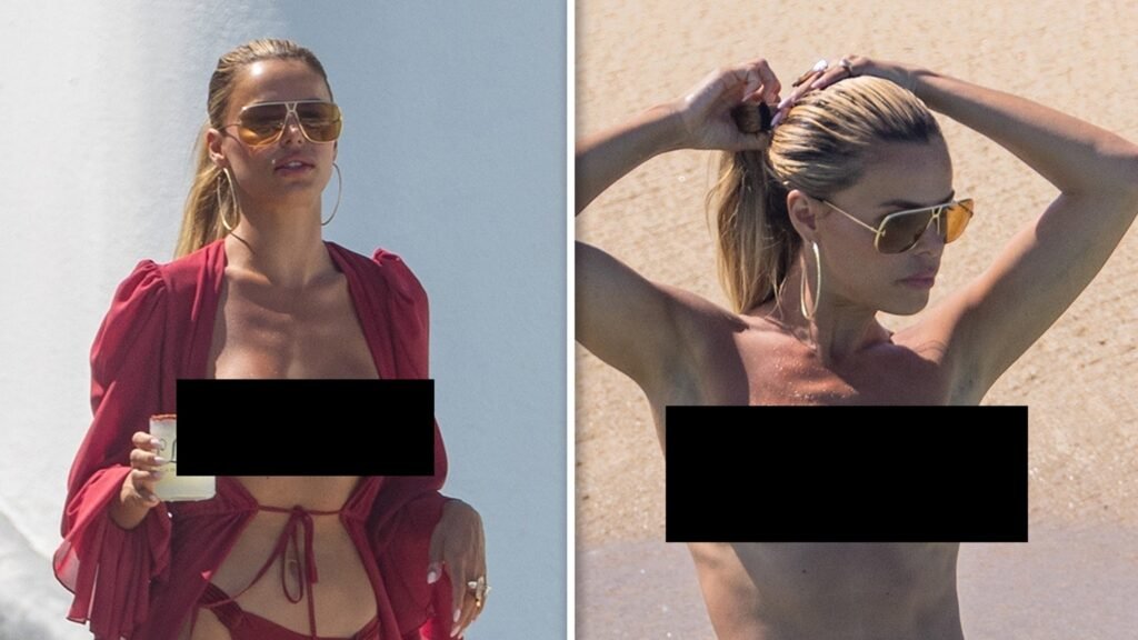 Brooks Nader Goes Full Topless for Beach Outing in Cabo
