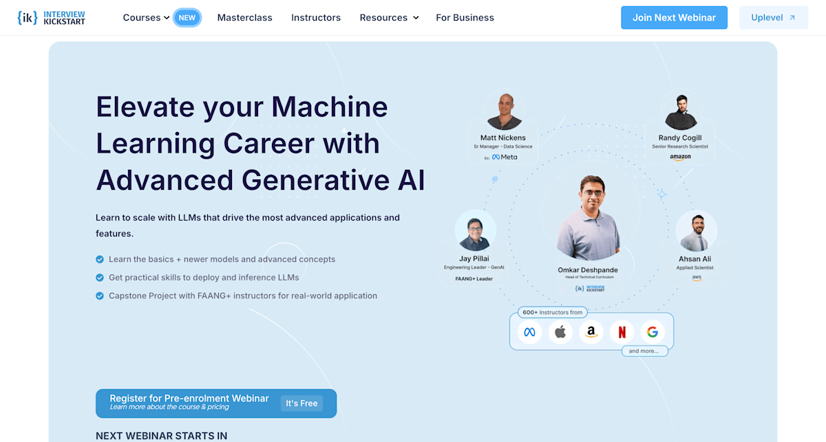 Advanced Generative AI Course for Engineers – Interview Kickstart Launches New Program Focused on LLM Applications, Prompt Engineering, and Real-World AI Systems